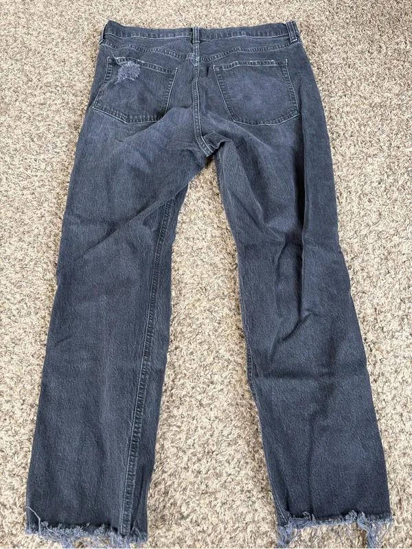GAP Cheeky Straight High Rise Jeans Distressed size 14 - Image 6