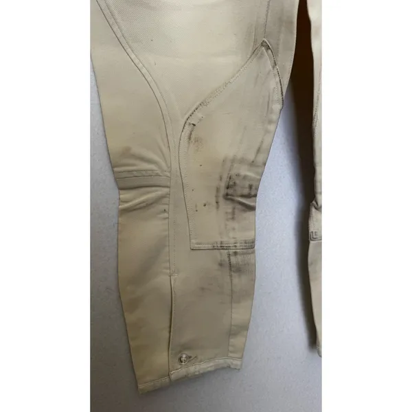 1970s Vintage Equestrian Riding Breeches Cream XXS XS Side Zip Jodhpurs - Image 12