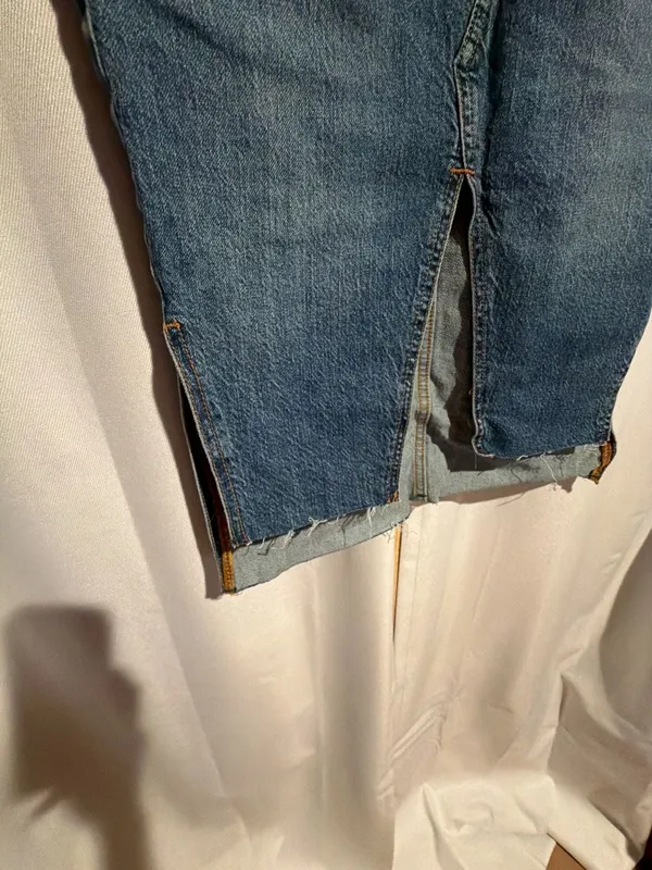Zara Z1975 Denim Front Slit Midi Skirt Size S - Image 2