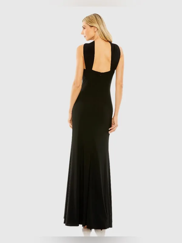 MAC DUGGAL Black Knotted Halter Neck Keyhole Jersey Gown Size 2 (SOLD OUT) - Image 7