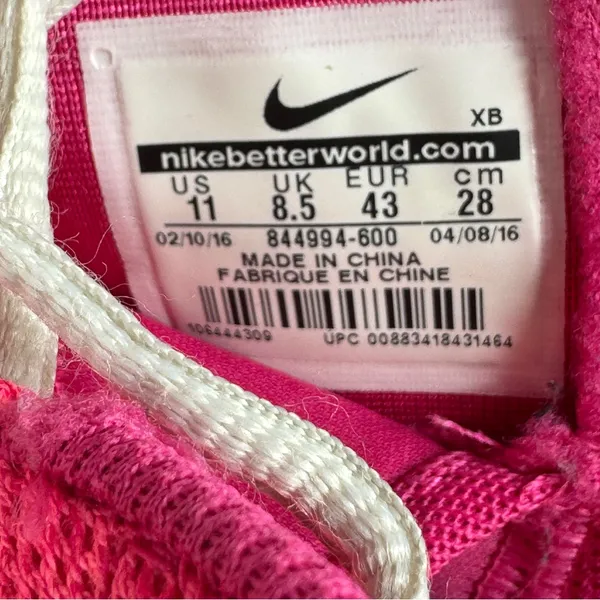 Nike Rosche One Athletic Running Shoes Sneakers Vibrant Pink White 11 844994-600 - Image 10