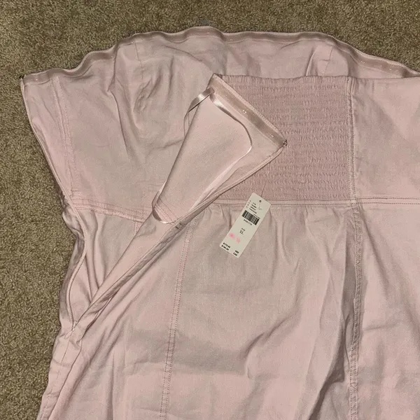 Anthropologie Side Slit strapless Dress Hibiscus Hint‎ pink NWT size XL - Image 11