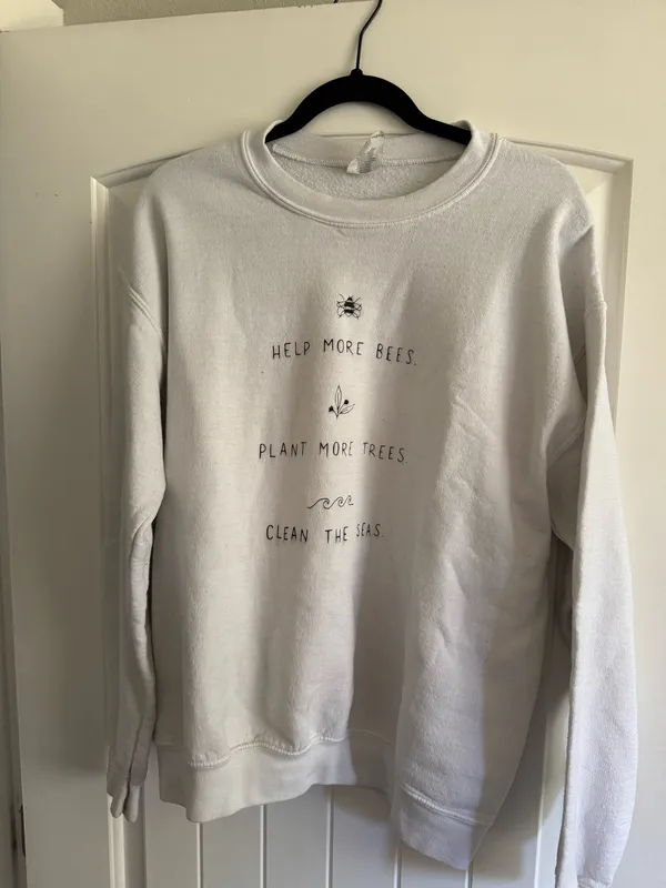 Save the Bees White Sweatshirt Size M - Image 2