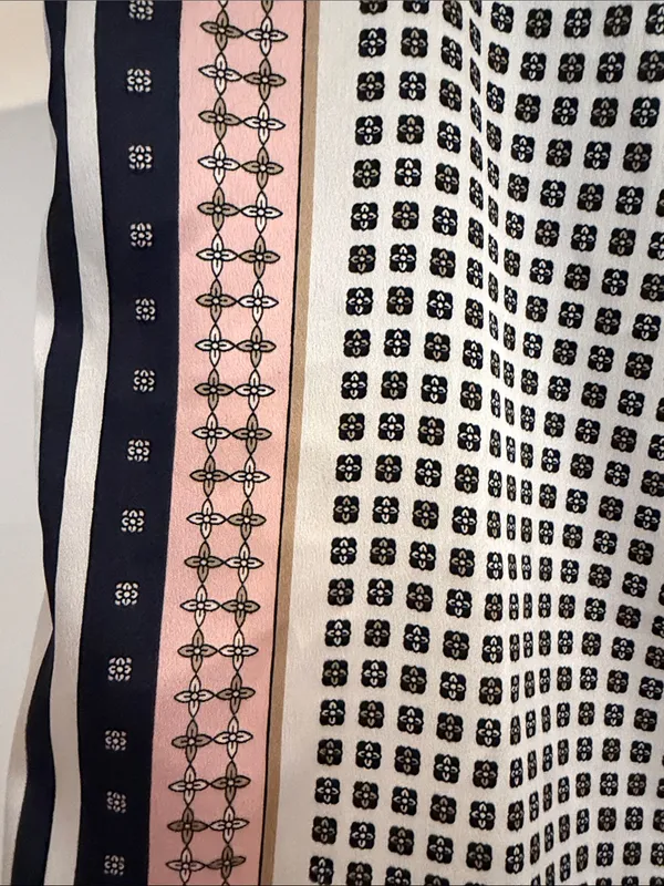 Ann Taylor Sleeveless Printed Tank in White, Navy, and Pink - Image 2