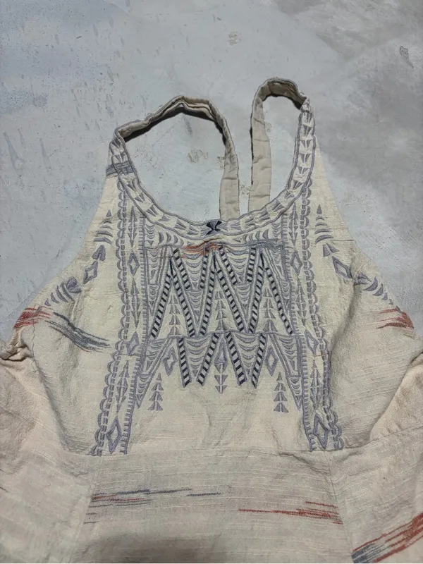 Free people arizona mini Boho Embroidered Cream dress XS - Image 5