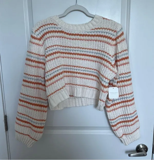 NEW Altar’d State Cropped Striped Sweater Size XL NWT - Image 5