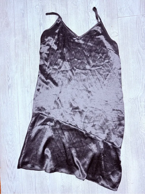 Sam Edelman Satin Slipdress Metallic Sparkle Boat Neck Sweater Black 14 - Image 5