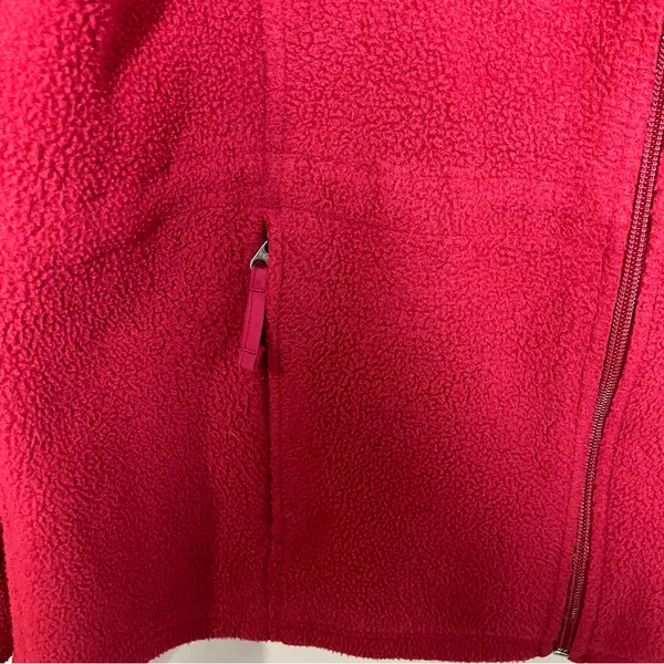 L.L. Bean hot pink fleece full‎ zip jacket women’s size large casual - Image 3