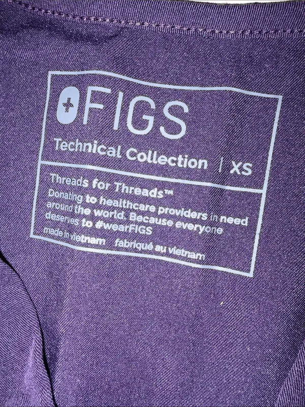 Figs Purple V-Neck Scrub Top Size XS - Image 5