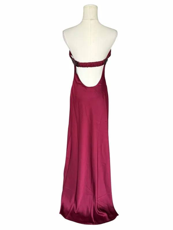 Princess Polly - NWT See The Vision Sequin Bust Maxi Dress Burgundy Sz US 8 - Image 5