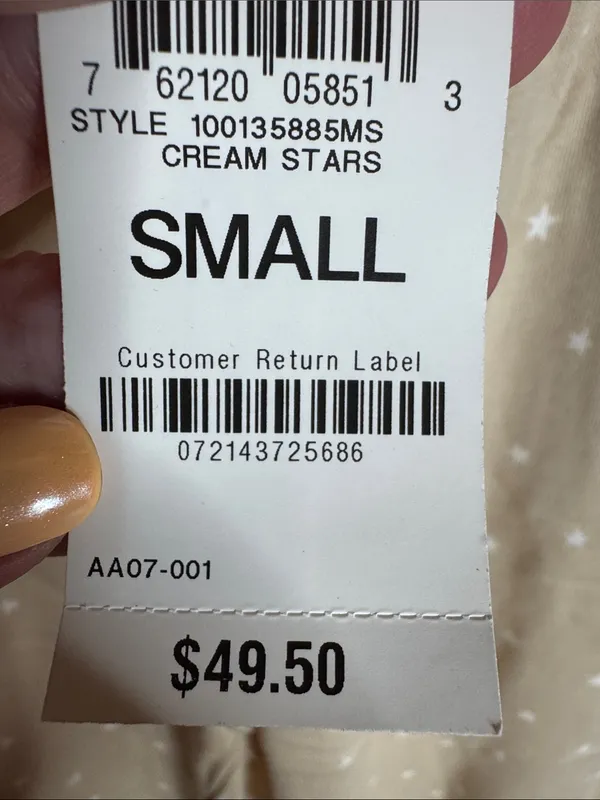 NWT Style & Co Beige Star Print Jogger Sweatpants Small Cozy Lounge Pants - Image 6