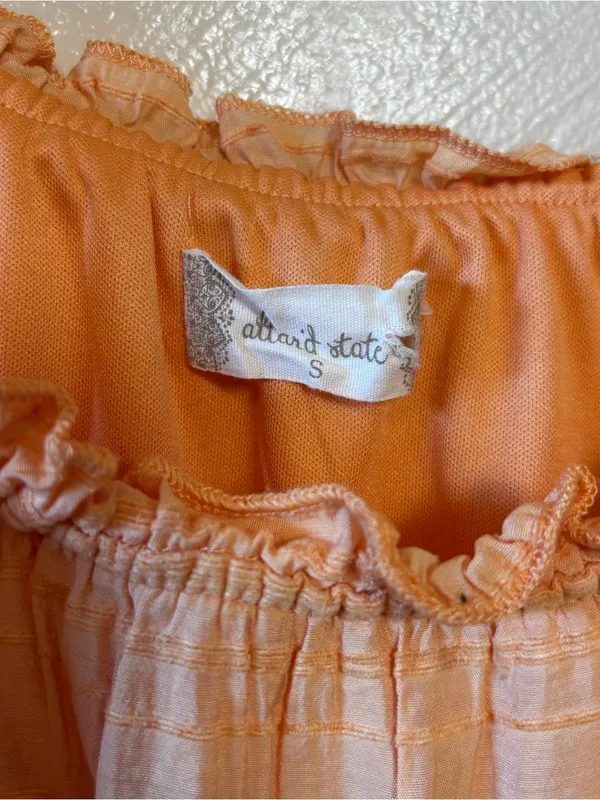 Altar'd State Women's Dress Tiered Mini Tie Straps Lined Gauze Peach Size Small - Image 3