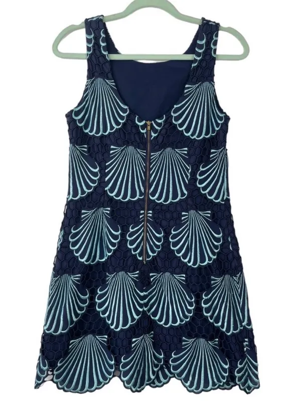 Lilly Pulitzer Navy & Light Blue Shell Dress, Size 00 - Image 4