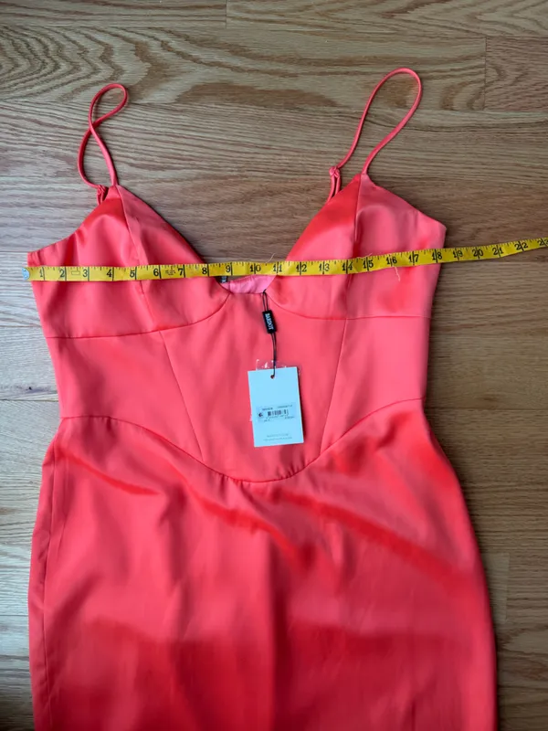 Bardot Ayla Midi Dress Orange Fizz Satin Corset NWT XL US 10 - Image 11