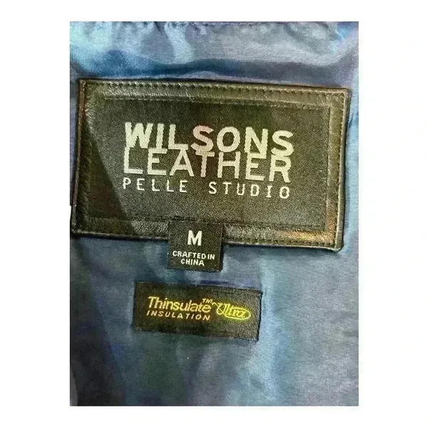 Wilsons Leather Pelle Studio Jacket Women Size Medium Full Zip Black Solid - Image 3