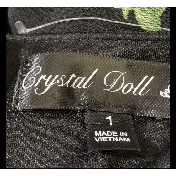 Crystal Doll Dress Juniors 1 Black Floral Chiffon Maxi Sundress Layered Summer - Image 9