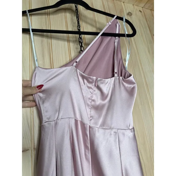 NWT Lulus Signature Elegance Dusty Lavender Satin One-Shoulder Maxi Dress Sz XS - Image 5