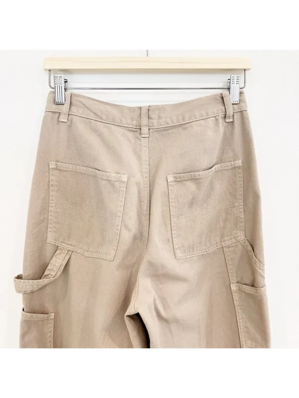 Garage Jeans Size 26‎ Tan Carpenter Cargo Wide Leg Rigid High Rise Grunge Punk - Image 6