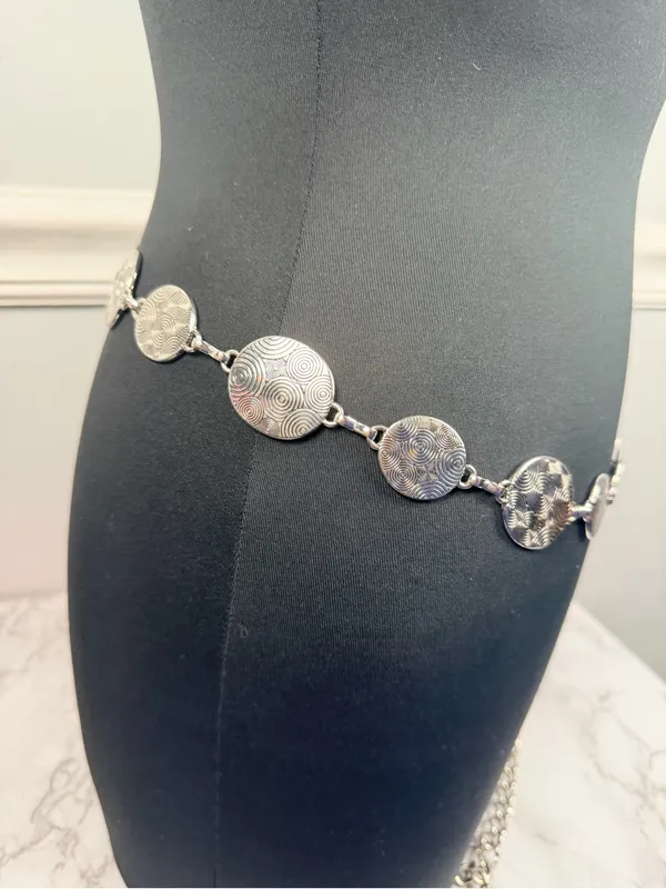 Y2k metal circle belt Silver - Image 3