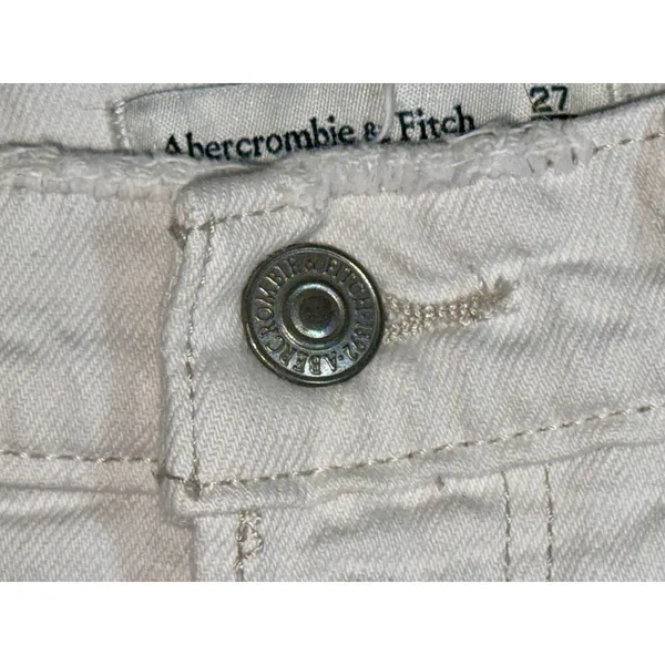 Abercrombie & Fitch The 90s Straight Ultra High Rise White Denim Jeans Size 27 4 - Image 5