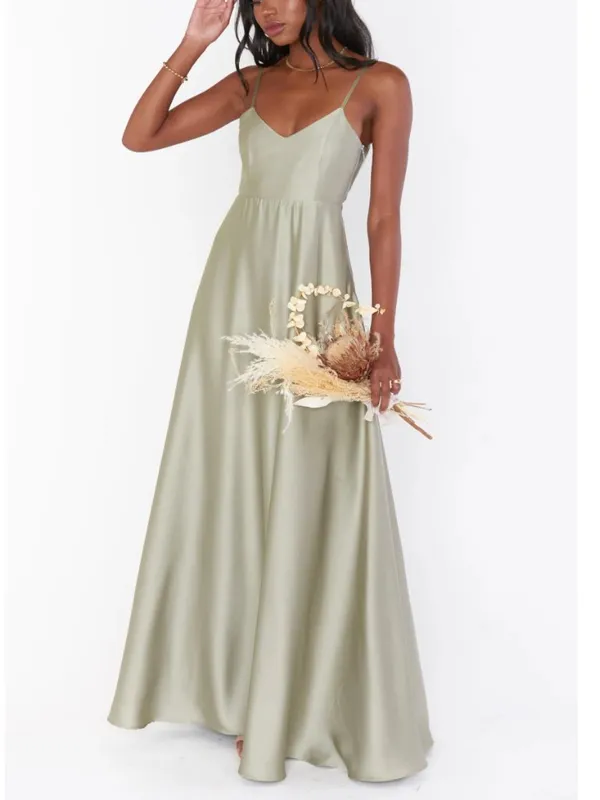 Show Me Your Mumu Women's Size Small Faith Maxi Dress Moss Green‎ Luxe Satin - Image 3