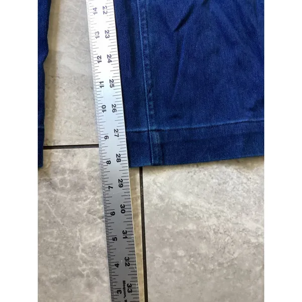 Halara NWOT Women High Waisted Wide Leg Pants Cobalt Blue Denim Look Size M 1920 - Image 4