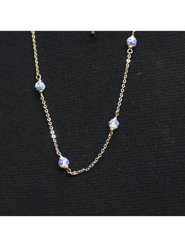 NWT Erica Lyons Chain Necklaces Gold / Blue Multi 16" + 3" 17" + 3" 18" + 3" - Image 3