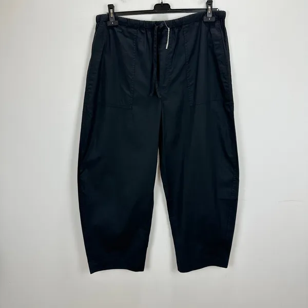 Madewell Pull-On Barrel-Leg Utility Pants in Poplin Cotton Black Wide Leg XL NWT - Image 6