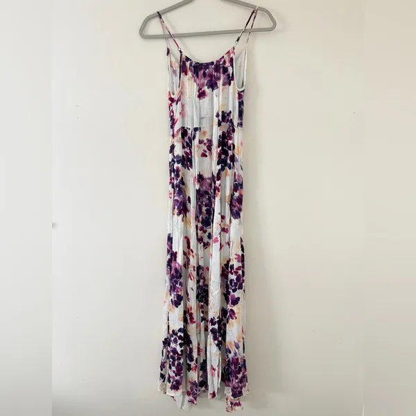 Revolve NWT- SOMEDAYS Lovin Lonely Ivory Floral Print Side Slit MaxiDress size xs - Image 13