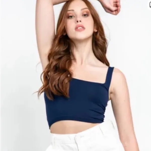 NWT Free People Navy Blue Crop Top Tank Medium/Large - Image 6