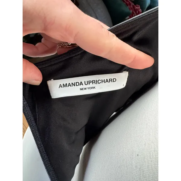 Amanda Uprichard Black Faux Leather Crop Tank Top Size Large - Image 2