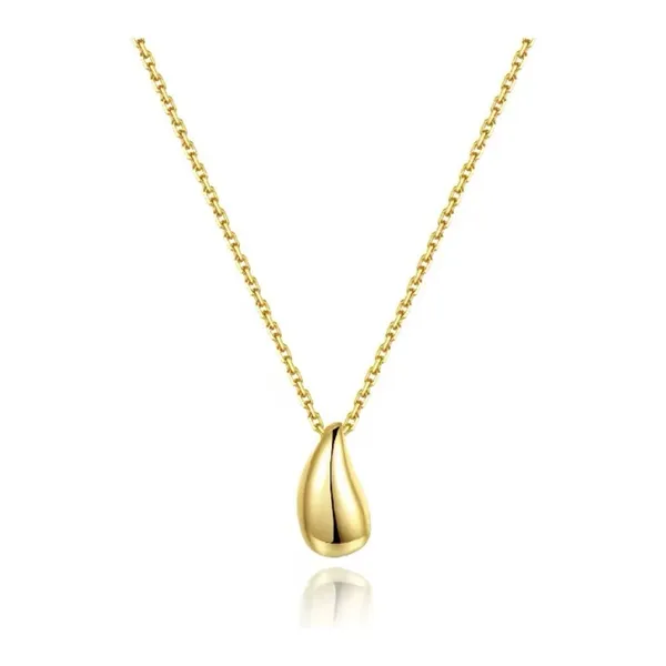 Teardrop Pendant Necklace,‎ Gold Plated Sterling Silver Jewelry, 16-18” - Image 2