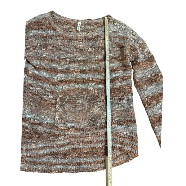 RVCA Womens Space Dye Knit‎ Pullover Sweater Brown Tan Kangaroo Pocket XS/S - Image 6