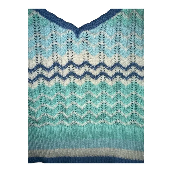American‎ Eagle Blue Crochet Crop Tank Top, Large - Image 5