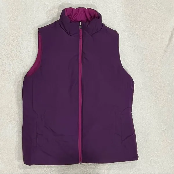 Merona Reversible Purple Fuchsia Puffer Vest Size Small - Image 5