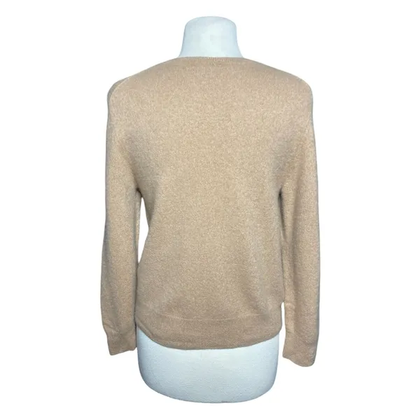 QUINCE Women’s Tan Cashmere Pullover Crewneck Long Sleeve Sweater - Image 5