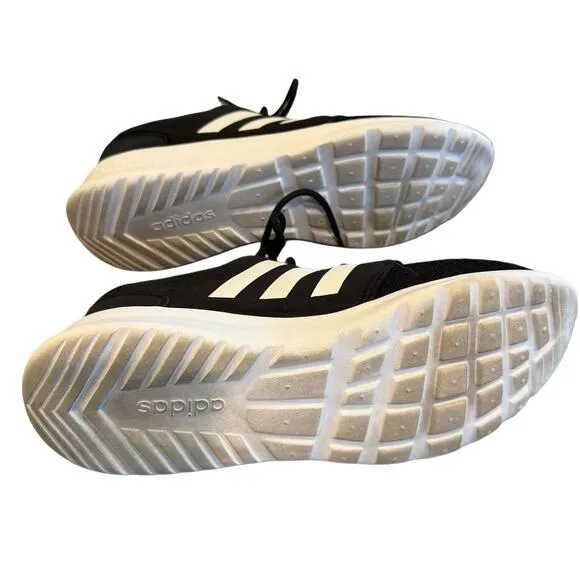 Adidas Cloud Foam BLK‎ w/WHT Stripes, Ortholite Comfort Athletic Sneakers EUC 10 - Image 6