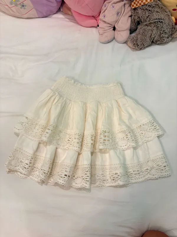 Urban Outfitters White Lace Skirt Mini - Image 3