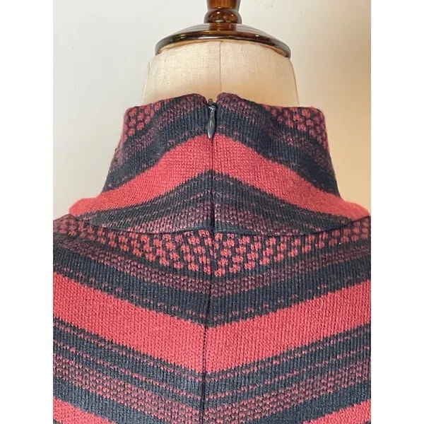 Amanda Uprichard Black And‎ Red Knit Keyhole Mock Neck Sweater Dress Size M - Image 5