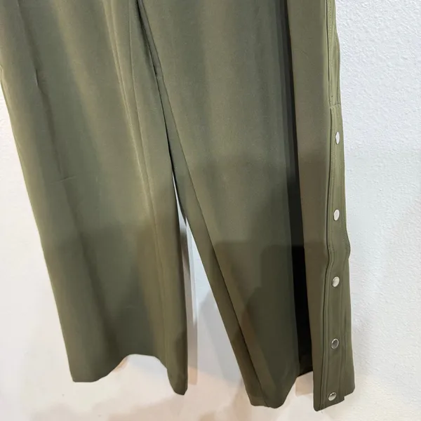Athleta Olive Green Snap Side Drawstring Pants Sz XS - Image 6
