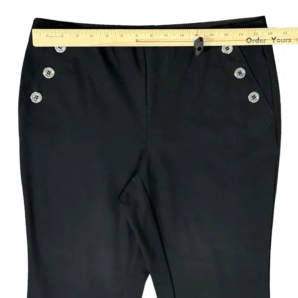 Alfani Black Stretch Button Detail Bootcut Slacks Trousers size M Professional - Image 8