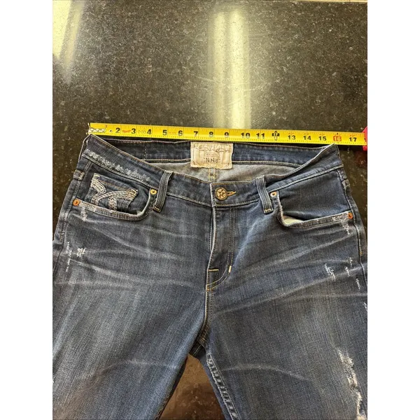 Big Star Nina Jeans Sz 30L Long‎ Dark Denim Distressing Straight Leg Western - Image 10