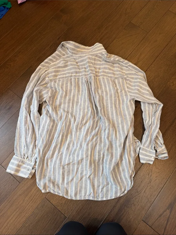 Old Navy The Boyfriend Shirt in Blue & White Button-Down Large - C73-040 - Image 7