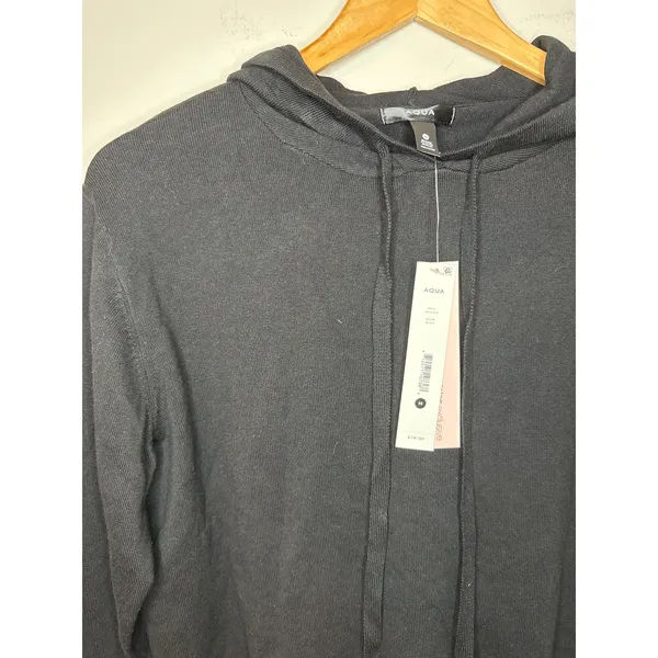 AQUA New Pullover Hoodie‎ Black Size M Long Sleeve Hooded Comfy Basic Minimalist - Image 2