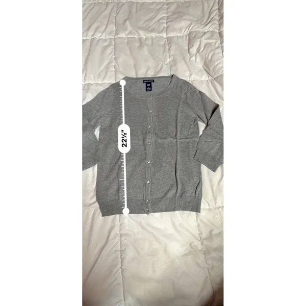 Gap Women‎ Knit Sweater Women Gray Cardigan Button Up Cashmere Blend A1-0033 - Image 5