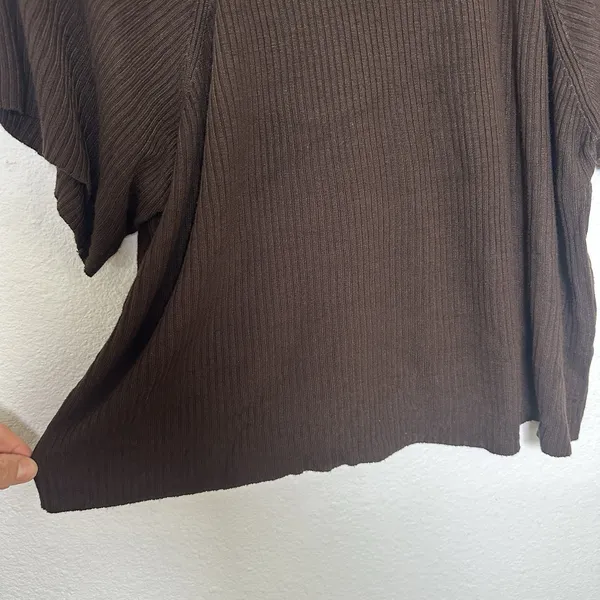 Vintage Spenser Jeremy Silk Cotton Ribbed Short Sleeve Knit Sweater Top‎ Size M - Image 3