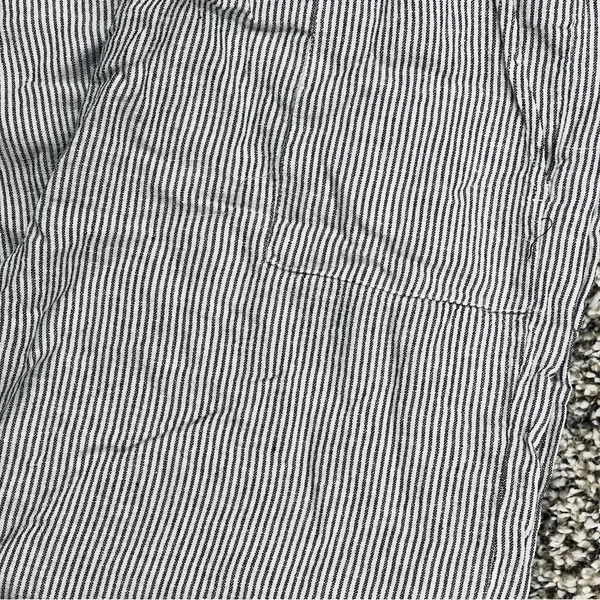 Nautical Striped Black White Wide Leg Baggy Pants Pull On Elastic Waist Pockets - Image 4