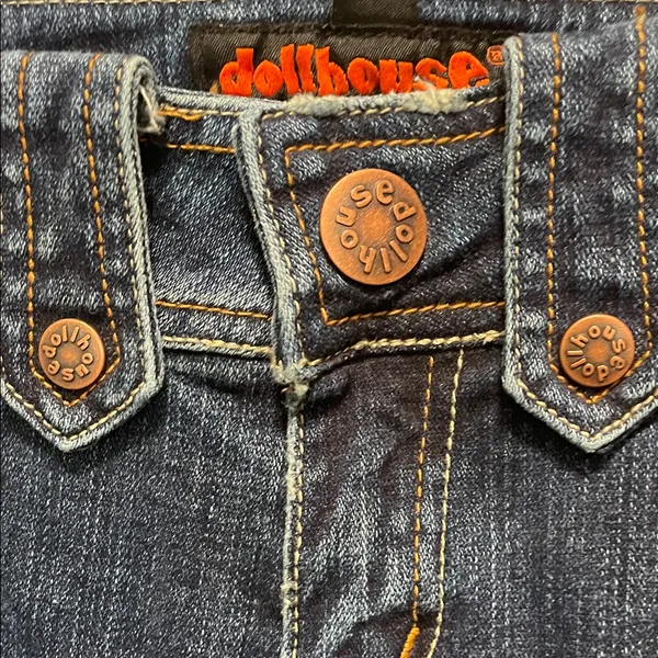 DOLLHOUSE Y2K Vintage Denim Low Rise Flare Jeans Size 7 - Image 6