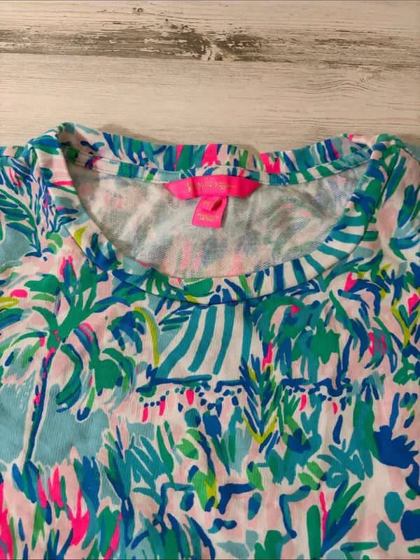 Lilly Pulitzer Jansen Lightweight Sweatshirt Blue Ibiza Cabana Cocktail - Image 6