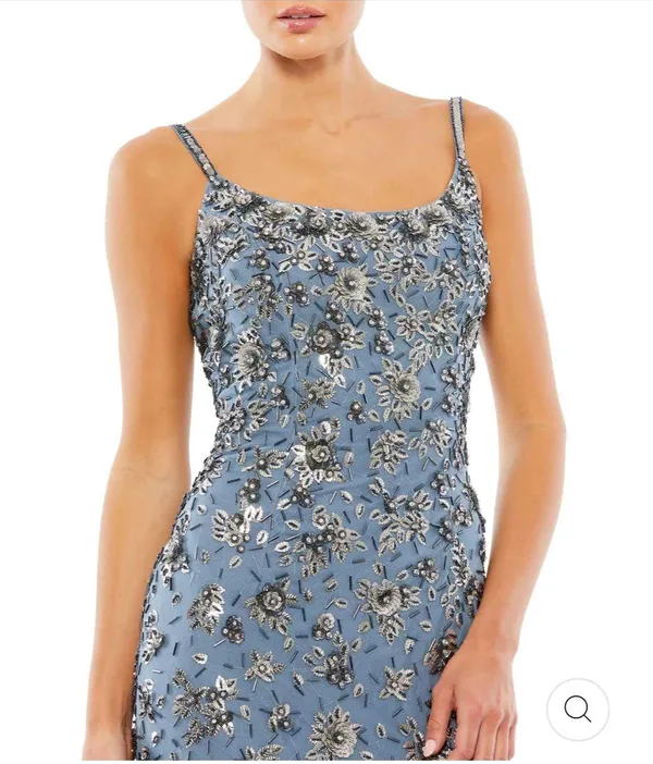 Floral Embellished Scoop Neck Evening Gown - Image 3